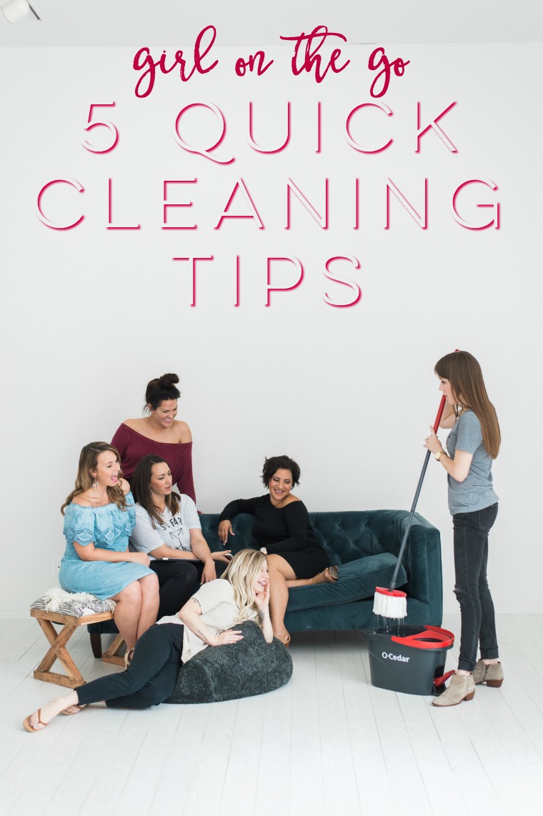 Are you a girl on the go and not a huge fan of cleaning? Me either. So I'm sharing my 5 quick cleaning tips to keep your home in order even when you'd rather not clean!